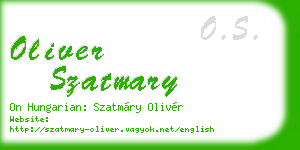 oliver szatmary business card